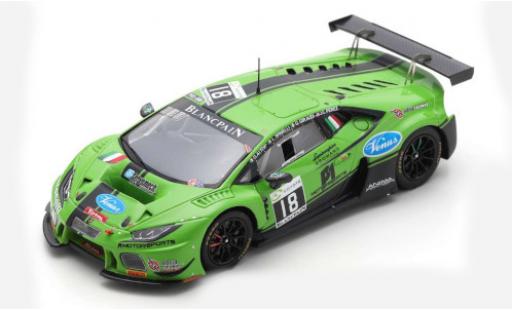 Diecast model cars Lamborghini Huracan GT3 No.18 Antonelli Motorsport 24h Spa 2018 J.Perez/G.Giraudi/L.Spinelli/G.Altoe 1/43 Spark