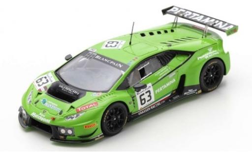 Diecast model cars Lamborghini Huracan GT3 No.63 Grasser Racing Team Pertamina 24h Le Mans 2015 G.Venturini/A.Zaugg/M.Bortolotti 1/43 Spark