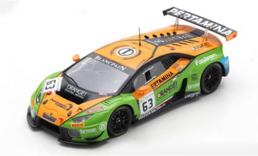 Diecast model cars Lamborghini Huracan GT3 No.63 GRT Grasser Racing Team 24h Spa 2018 A.Caldarelli/C.Engelhart/M.Bortolotti 1/43 Spark