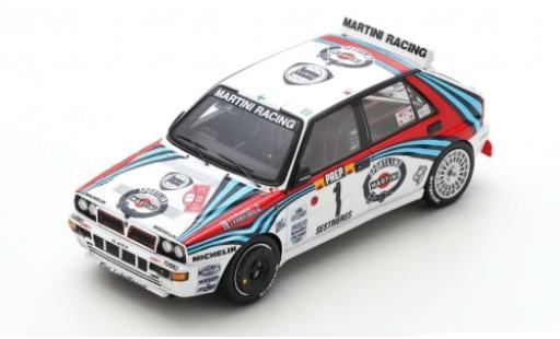 Diecast model cars Lancia Delta HF Integrale No.1 Martini Racing Martini Racing Rally-Cross Rally Monte Carlo 1992 J.Kankkunen/J.Piironen 1/43 Spark