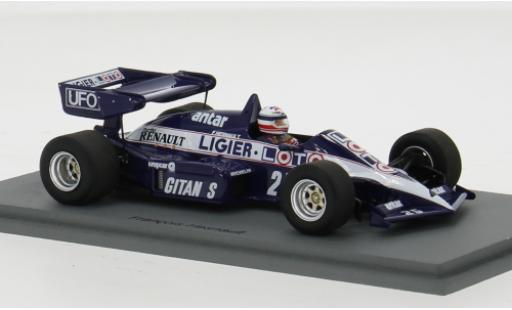 Diecast model cars Ligier JS2 Base 3 No.25 formula 1 GP Brasilien 1984 1/43 Spark