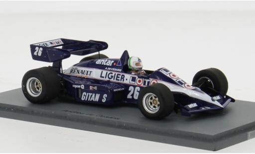 Diecast model cars Ligier JS2 Base 3 No.26 formula 1 GP S&Atilde;&frac14;dafrika 1984 1/43 Spark