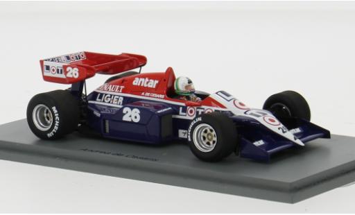 Diecast model cars Ligier JS2 Base 3B No.26 formula 1 GP Europa 1984 1/43 Spark