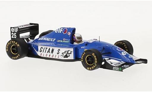Diecast model cars Ligier JS3 Base 9 No.25 Gitanes formula 1 GP South Afrika 1993 avec Decals M.Blundell 1/43 Spark