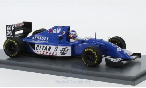 Diecast model cars Ligier JS3 Base 9B No.26 Gitanes formula 1 GP Kanada 1994 with Decals O.Panis 1/43 Spark