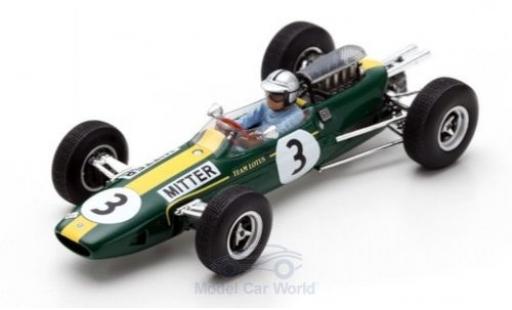 Diecast model cars Lotus 25 Base No.3 formula 1 GP Germany 1965 G.Mitter 1/43 Spark