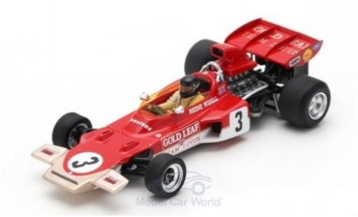 Diecast model cars Lotus 72 72D D No.3 Gold Leaf formula 1 GP Kanada 1971 with Decals R.Wisell 1/43 Spark