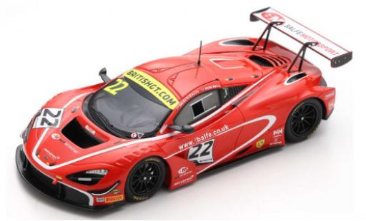 Diecast model cars McLaren 720 GT3 S No.22 Balfe Motorsport British GT Championship 2019 S.Balfe/R.Bell 1/43 Spark