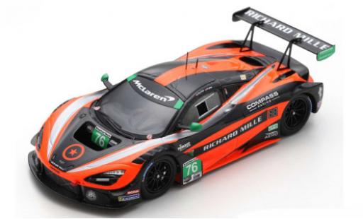 Diecast model cars McLaren 720 GT3 S No.76 Compass Racing Richard Mille Belle Isle 2019 P.Holton/M.Plumb 1/43 Spark