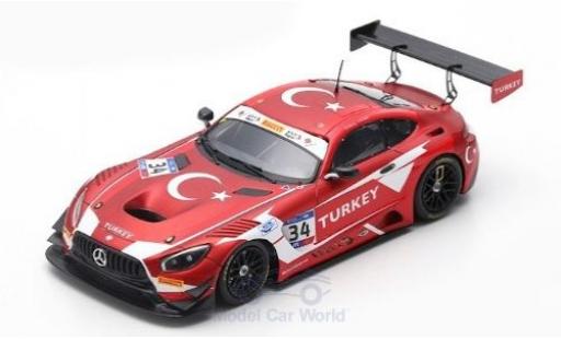Diecast model cars Mercedes AMG GT GT3 3 No.34 RAM Racing FIA GT Nations Cup Bahrain 2018 Team Turkey S.Yoluc/A.G&Atilde;&frac14;ven 1/43 Spark