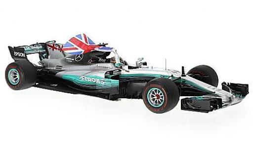 Diecast model cars Mercedes F1 2017 W08 EQ Power+ No.44 AMG Petronas Team formula 1 GP Mexico avec figurine et britische drapeau L.Hamilton 1/18 Spark