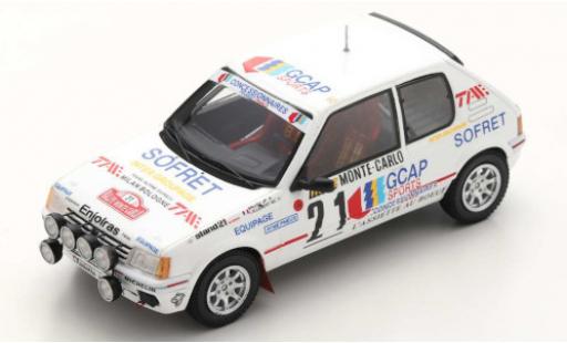 Diecast model cars Peugeot 205 Rallye GTI 1.9 No.21 Rally WM Rally Monte Carlo 1988 J.-P.Ballet/M.-C.Lallement 1/43 Spark
