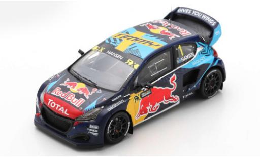 Diecast model cars Peugeot 208 WRX No.1 Team Hansen Red Bull Rally-Cross WM Spanien 2020 T.Hansen 1/43 Spark