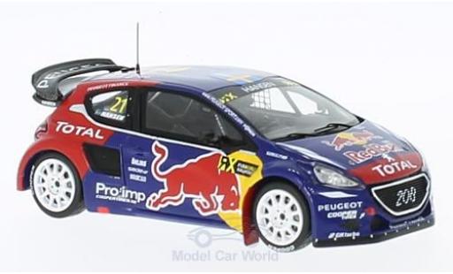 Diecast model cars Peugeot 208 WRX No.21 Team Hansen Red Bull Rally-Cross WM Frankreich 2015 T.Hansen 1/43 Spark