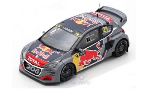 Diecast model cars Peugeot 208 WRX No.21 Team Total Red Bull World RX Belgien 2018 T.Hansen 1/43 Spark