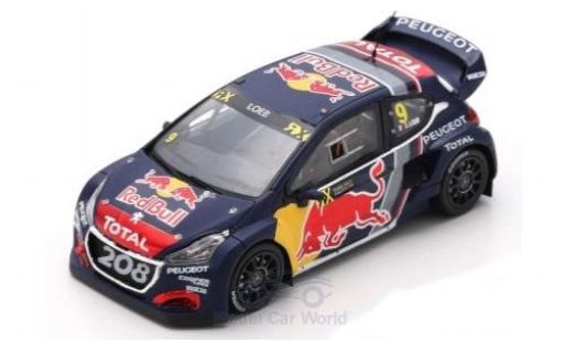Diecast model cars Peugeot 208 WRX No.9 Team Total Red Bull World RX Belgien 2018 S.Loeb 1/43 Spark