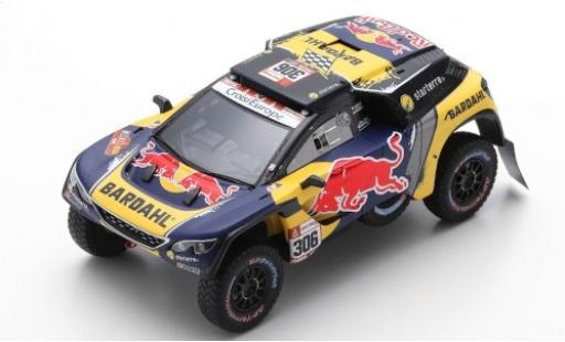 Diecast model cars Peugeot 3008 DKR No.306 PH-Sport Red Bull Rally Dakar 2019 S.Loeb/D.Elena 1/43 Spark