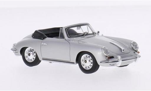 Diecast model cars Porsche 356 C C Carrera 2 Convertible grey hood ouvert 1/43 Spark