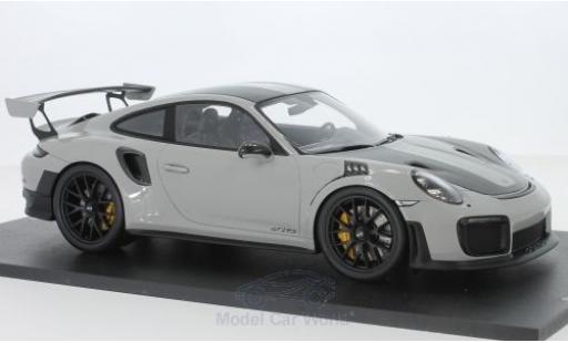 Diecast model cars Porsche 911 GT2 RS (991.2) grey/carbon 2018 Weissach Package 1/18 Spark