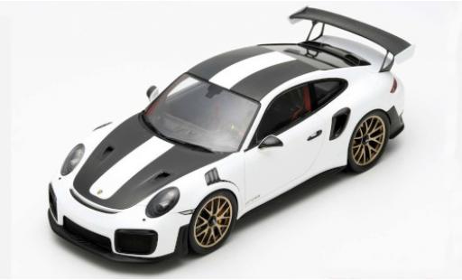 Diecast model cars Porsche 911 GT2 RS Weissach Package white/matt-black 2018 1/12 Spark