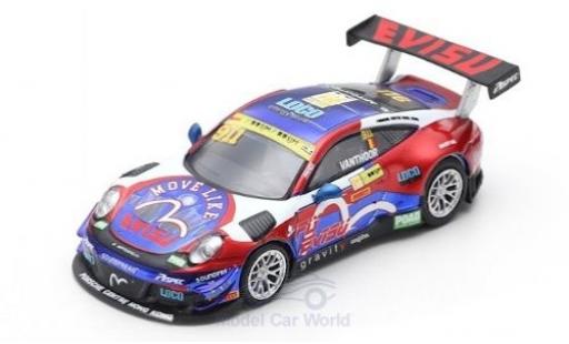 Diecast model cars Porsche 911 GT3 R No.911 Craft Bamboo Racing Fia GT World Cup Macau 2017 L.Vanthoor 1/64 Spark