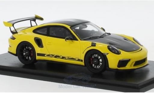 Diecast model cars Porsche 911 GT3 RS ( II) yellow/black 2018 Weissach Package 1/43 Spark