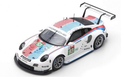 Diecast model cars Porsche 911 RSR (991) GTE No.93 GT Team LMGTE Pro 24h Le Mans 2019 P.Pilet/E.Bamber/N.Tandy 1/87 Spark