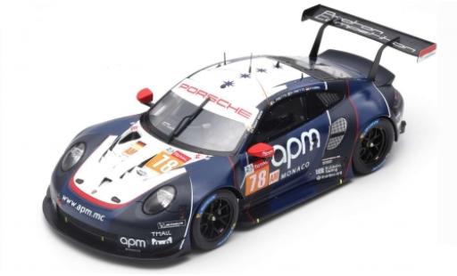Diecast model cars Porsche 911 RSR (991) No.78 Proton Competition 24h Le Mans 2019 L.Prette/P.Prette/V.Abril 1/43 Spark