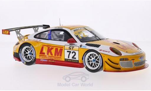 Diecast model cars Porsche 911 GT3 R (997) No.72 LKM GT Asia Macau GT Cup 2014 E.Bamber 1/18 Spark
