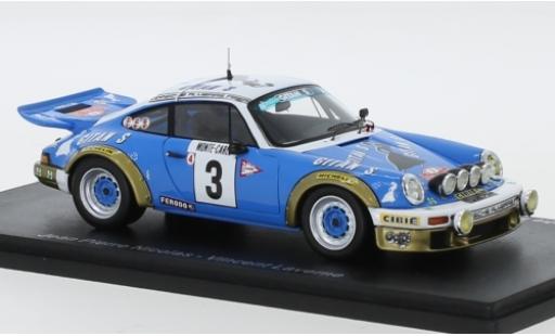 Diecast model cars Porsche 911 RS Carrera 2.7 No.3 Almeras Frere Gitanes Rally Monte Carlo 1978 y compris les Decals J-P.Nicolas/V.Laverne 1/43 Spark
