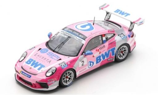 Diecast model cars Porsche 911 GT3 Cup (991 II) No.2 BWT Lechner Racing BWT Carrera Cup Germany 2019 J.Andlauer 1/43 Spark