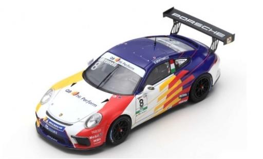 Diecast model cars Porsche 911 GT3 Cup No.8 Dinamic Motorsport Carrera Cup Italia Monza 2019 D.Bertonelli 1/43 Spark