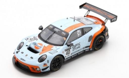 Diecast model cars Porsche 911 GT3 R (991.2) No.40 GPX Racing Gulf 2019 The Club 1/43 Spark