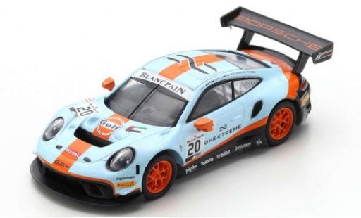 Diecast model cars Porsche 911 GT3 R No.20 GPX Racing Gulf 24h Spa 2019 .Lietz/M.Christensen/K.Estre 1/43 Spark