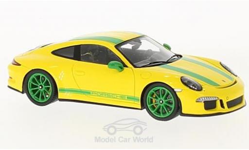 Diecast model cars Porsche 911 R yellow/green 2017 1/43 Spark