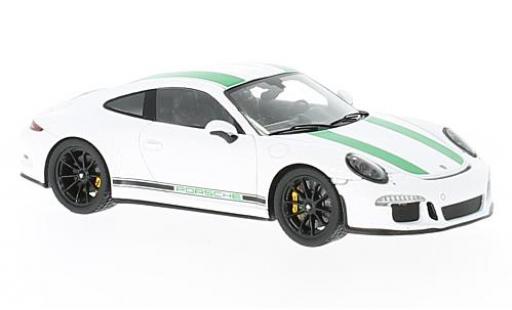 Diecast model cars Porsche 911 R white/green 2017 1/43 Spark