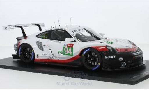 Diecast model cars Porsche 911 RSR No.94 GT Team 24h Le Mans 2018 R.Dumas/T.Bernhard/S.M&Atilde;&frac14;ller 1/18 Spark