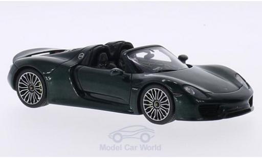 Diecast model cars Porsche 918 Base Spyder metallic green 2014 Targaroof ge&Atilde;&para;ffnet 1/43 Spark