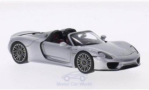 Diecast model cars Porsche 918 Base Spyder grey 2014 1/43 Spark