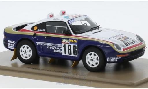 Diecast model cars Porsche 959 1986 No.186 Rothmans Rally Paris Dakar with Decals R.Metge/D.Lemoine 1/43 Spark