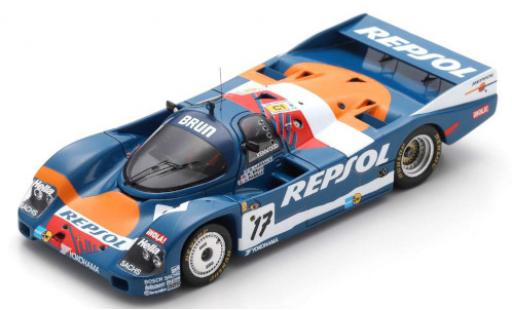 Diecast model cars Porsche 962 1989 C RHD No.17 Brun Racing Repsol 24h Le Mans O.Larrauri/W.Brun/J.Pareja 1/43 Spark