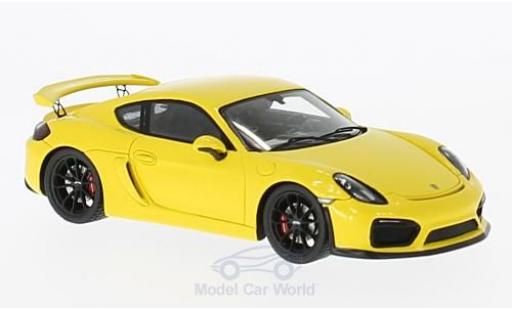 Diecast model cars Porsche 718 GT4 yellow 2016 1/43 Spark