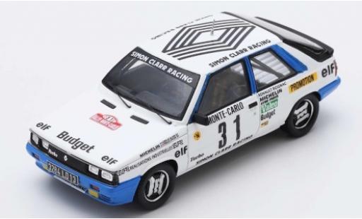 Diecast model cars Renault 11 Turbo No.31 Simon Clarr Racing Rally Monte Carlo 1985 A.Oreille/S.Oreille 1/43 Spark