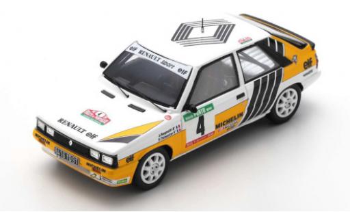 Diecast model cars Renault 11 Turbo No.4 Sport Rally WM Rally Portugal 1987 J.Ragnotti/G.Thimonier 1/43 Spark