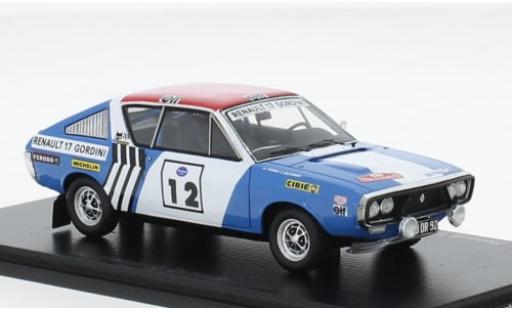Diecast model cars Renault 17 Base No.12 Rally WM Rally Press on Regardless 1974 1/43 Spark