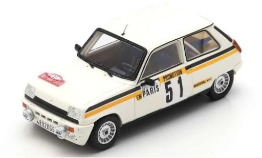 Diecast model cars Renault 5 Alpine Turbo No.1 Rally Monte Carlo 1984 F.Chauche/C.Teyssier 1/43 Spark