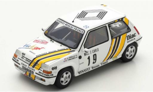 Diecast model cars Renault 5 Alain Oreille GT Turbo No.19 Simon Racing Reseau France Rally Monte Carlo 1989 A./G.Thimonier 1/43 Spark