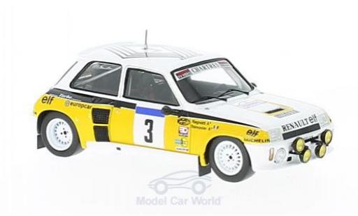 Diecast model cars Renault 5 Rallye GT Turbo No.3 Tour de France Auto 1984 J.Ragnotti/G.Thimonier 1/43 Spark