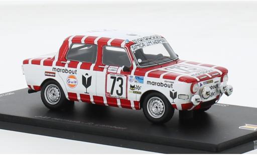 Diecast model cars Simca 1000 Rallye 2 Rally 2 No.73 Marabout Racing Team 24h Spa 1974 1/43 Spark