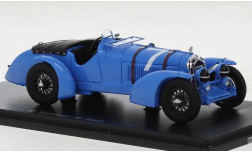 Diecast model cars Alfa Romeo 8C 2300 blue RHD No.7 24h Le Mans 1934 1/43 Spark